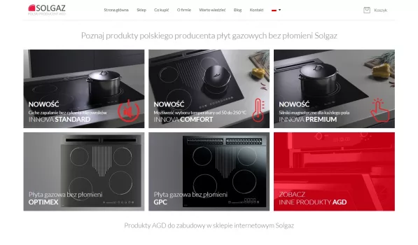 Linia płyt gazowych Innova Comfort - Solgaz sp. z o.o.